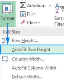 Autofit Row Height in Excel