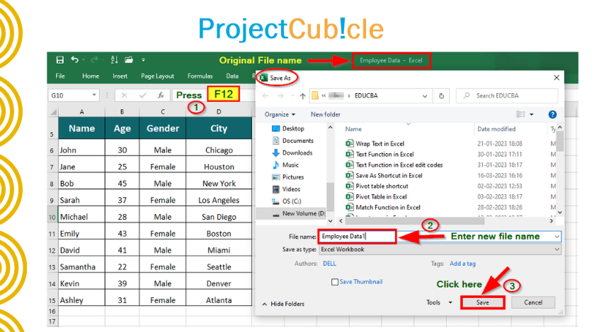 Save As Shortcut in Excel