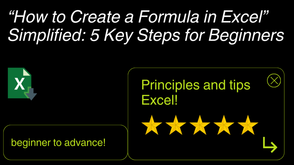 How to Create a Formula in Excel