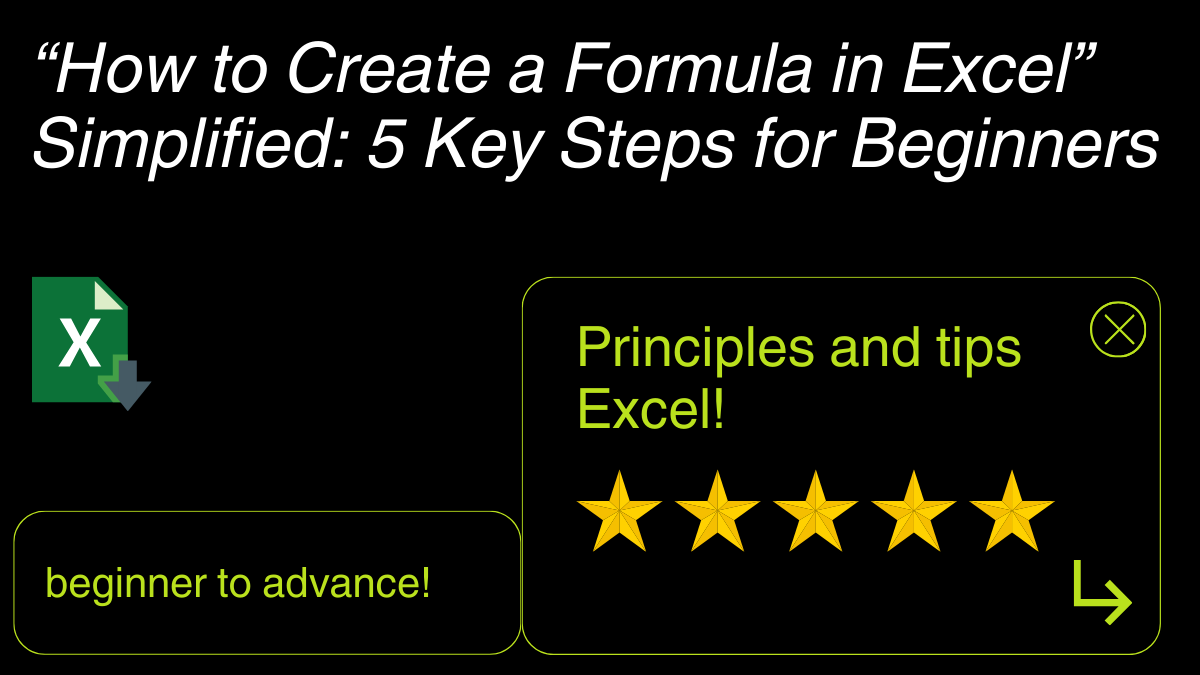 How To Create A Formula In Excel