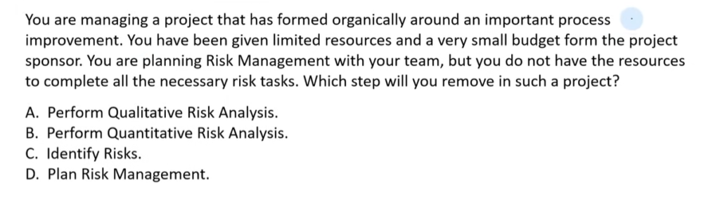 Sample PMP Question