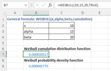 Weibull analysis in Excel