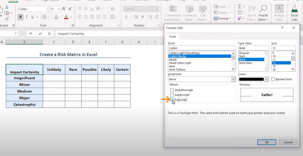 How to Make a Risk Assessment Matrix in Excel Step 3