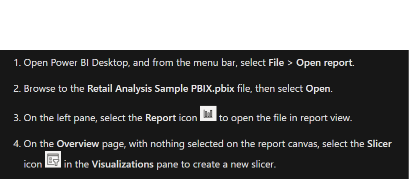 Create a slicer