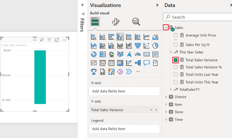 Create a waterfall chart