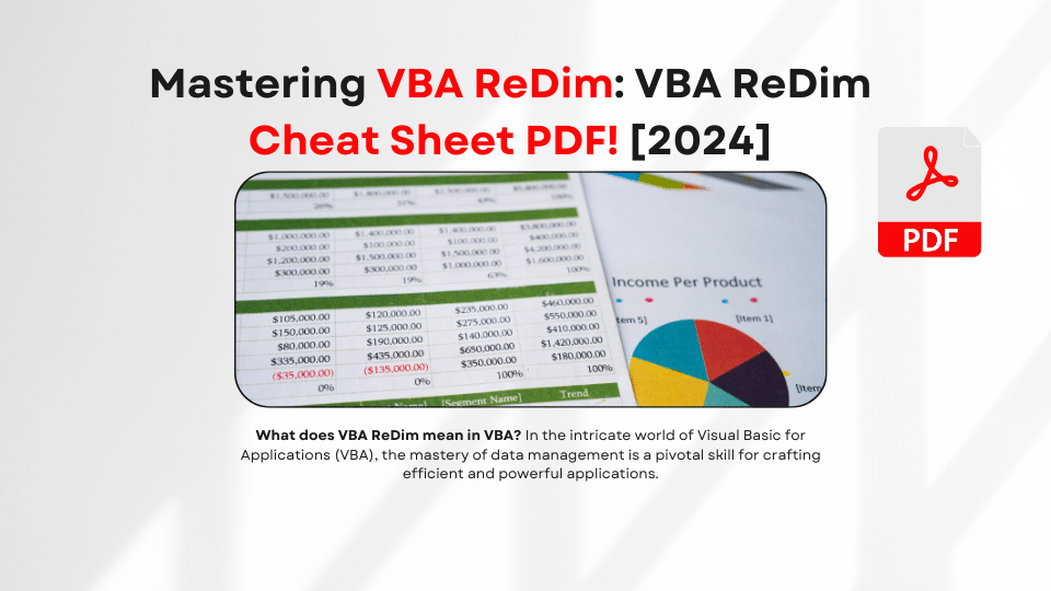 Mastering Vba Redim: Vba Redim Cheat Sheet Pdf! [2024]