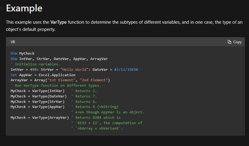 Vartype Function