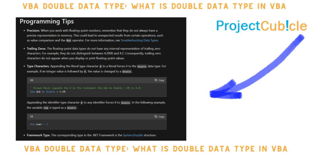 vba double data type