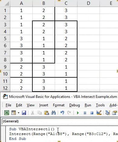 How To Use Excel Vba Intersect